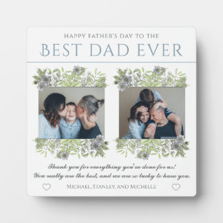 Elegant Best Dad Ever Father's Day Photo Collage Plaque