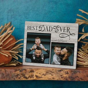 Elegant Best Dad Ever Fathers Day Photo Plaque