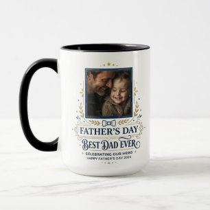 Elegant Best Dad Ever Photo Mug Custom 2 Photo