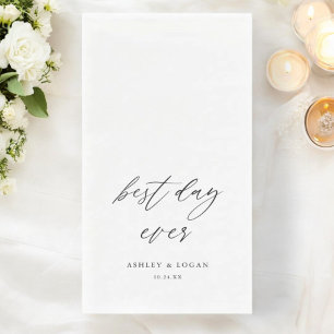Elegant Best Day Ever Wedding Napkin