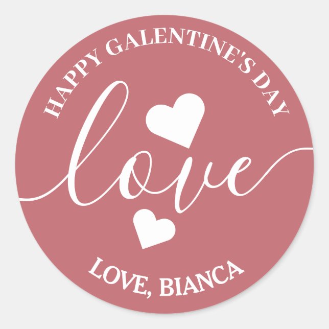 Elegant Best Friends galentine's day Bestie Classic Round Sticker (Front)
