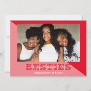 Elegant Best Friends galentine's day Bestie photo Holiday Card