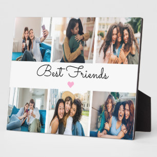 Elegant Best Friends Photo Collage Keepsake Plaque