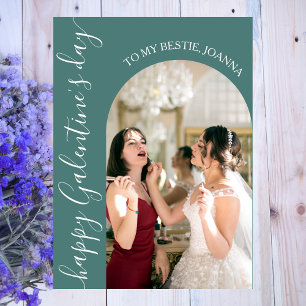 Elegant Best Friends valentine's day Bestie photo Holiday Card