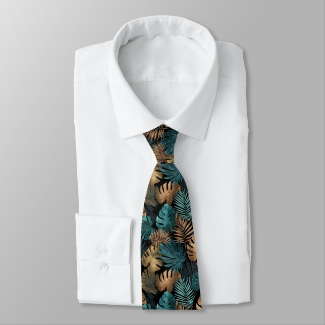 Elegant Best Gifts For Men Tropical Flower Tie (Tied)