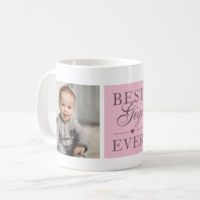 Elegant Best Gigi Ever Pink Photo Coffee Mug (Front Left)