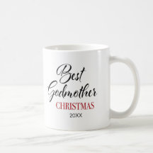 Elegant Best Godmother Christmas Photo Coffee Mug