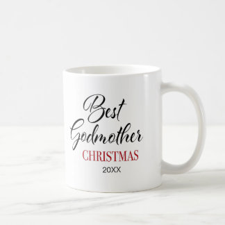 Elegant Best Godmother Christmas Photo Coffee Mug