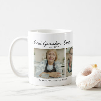 Elegant Best Grandma Ever 4 Photo Collage Heart Coffee Mug