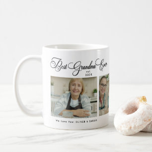 Elegant Best Grandma Ever 4 Photo Collage Heart Coffee Mug