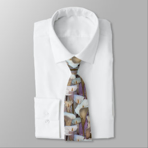 Elegant Best Man Calla Lilies Flower Tie