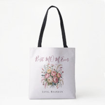 Elegant Best Mom Ever Floral Tote Bag