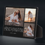 Elegant Best Mum Ever Black Collage Plaque<br><div class="desc">Elegant and unique mother's day photo keepsake plaque featuring 3 photos of yours with a typography text that says "best mum ever" in a mix of script and serif font. The background is black.</div>