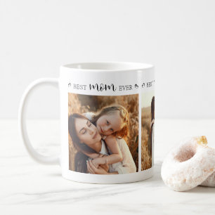 Elegant Best Mum Ever Custom Family Photo Collage Coffee Mug