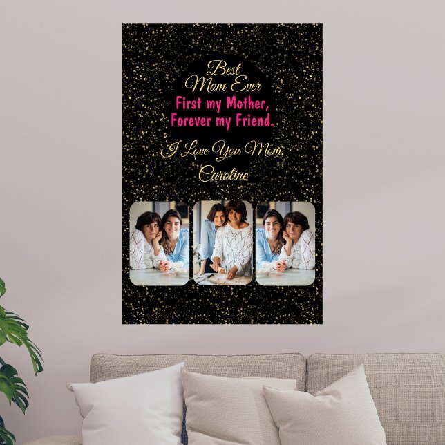 Elegant Best Mum Ever Keepsake Photo Mothers Day Poster (Creator Uploaded)