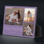 Elegant Best Mum Ever Purple Collage Plaque<br><div class="desc">Elegant and unique mother's day photo keepsake plaque featuring 3 photos of yours with a typography text that says "best mum ever" in a mix of script and serif font. The background is purple.</div>