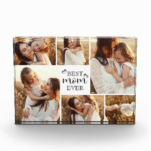 Elegant Best Mum Ever Typography Cute Photo Block