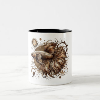 Elegant Betta Fish Coffee Mug Artistic Watercolor