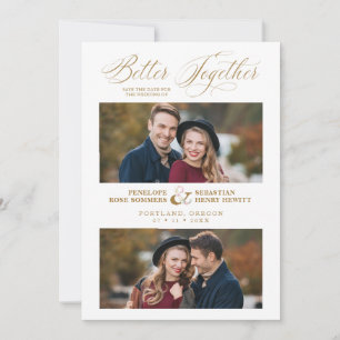 Elegant Better Together Quote 2 Photos Wedding Save The Date