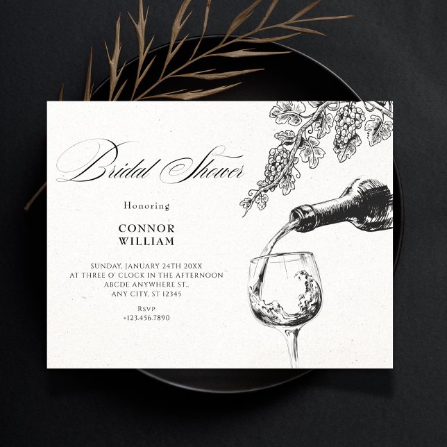Elegant beverage wine bridal shower invitation (Creator Uploaded)