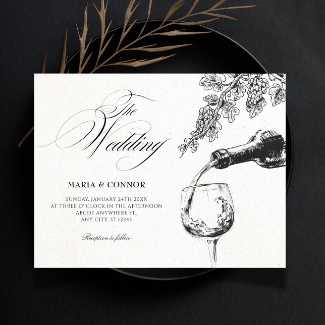 Elegant beverage wine wedding  invitation (Creator Uploaded)