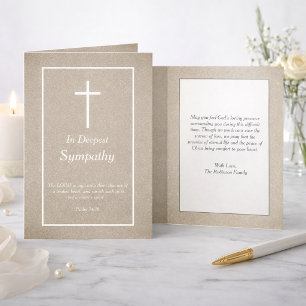 Elegant Bible Verse Christian Cross Sympathy Card