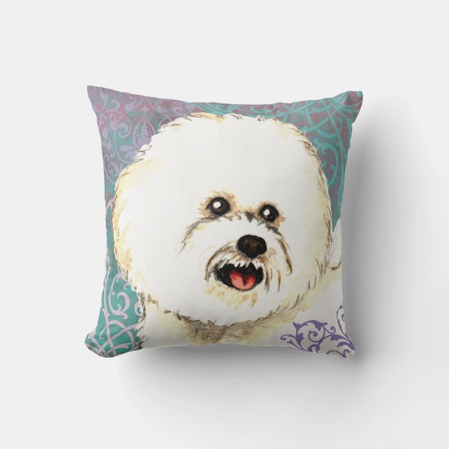 Elegant Bichon Frise Cushion (Front)