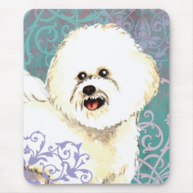 Elegant Bichon Frise Mouse Mat (Front)