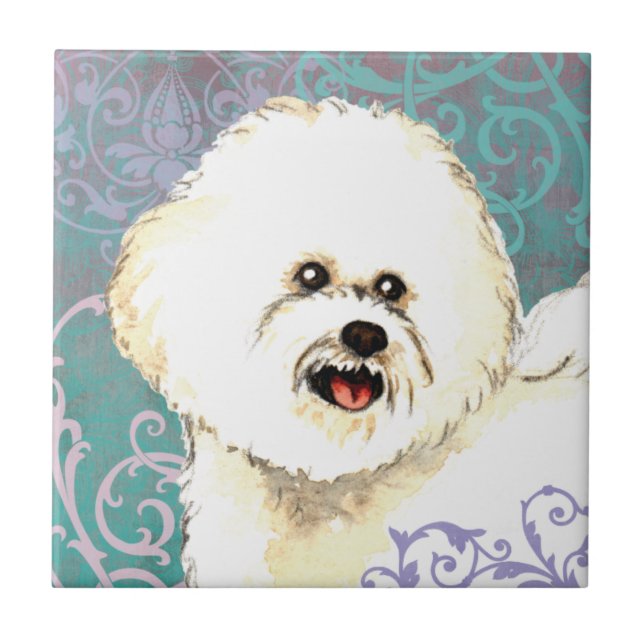 Elegant Bichon Frise Tile (Front)