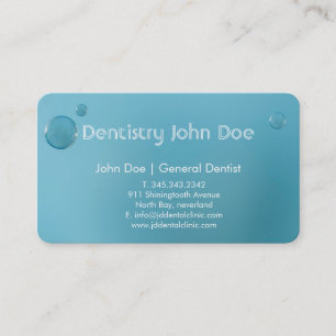 Elegant big blue bubble logo dentist business card