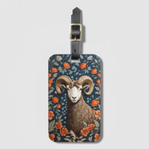 Elegant Big Horn Sheep William Morris Inspired 