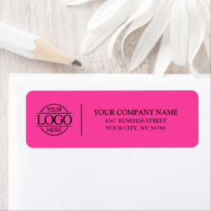 Elegant Bight Pink Business Logo Return Address