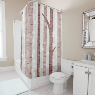 Elegant Birch Trees Forest Acrylic Artwork   Shower Curtain