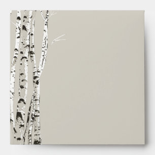 Elegant Birch Trees Wedding Envelope