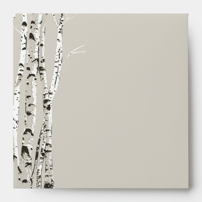 Elegant Birch Trees Wedding Envelope (Front)
