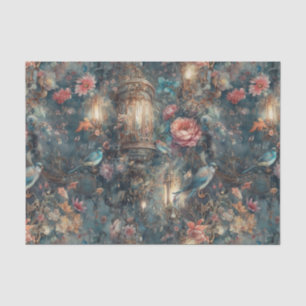 Elegant Bird and Lanterns Tissue Paper