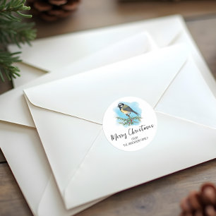 Elegant Bird Christmas Classic Round Sticker