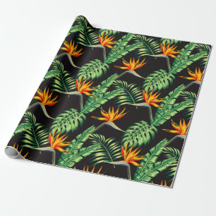 Elegant Bird of Paradise Tropical Floral Wrapping  Paper