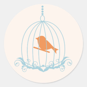 Elegant Birdcage Classic Round Sticker