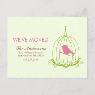 Elegant Birdcage Moving Announcements