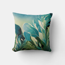 Elegant Birds and Florals Throw Pillow