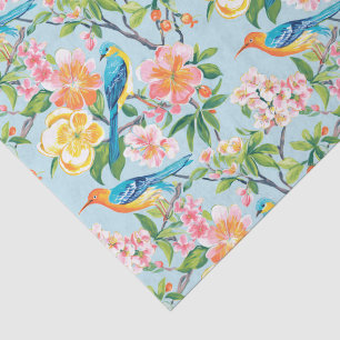 Elegant Birds and flowers pattern  Tissue Paper