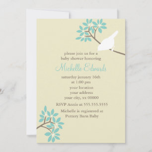 Elegant Birds Baby Shower Invitation