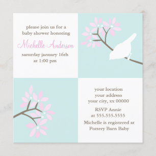 Elegant Birds Baby Shower Invitation