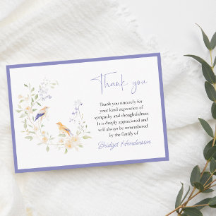 Elegant Birds Funeral Thank You Card