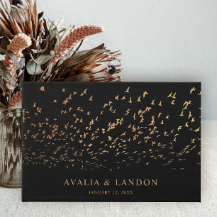 Elegant Birds of a Feather Wedding Guest Book
