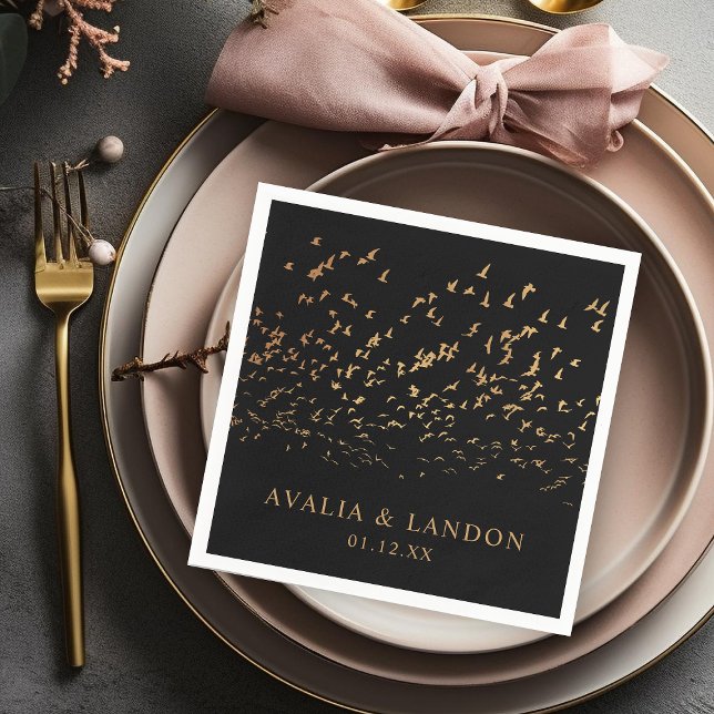 Elegant Birds of a Feather Wedding  Napkin (Creator Uploaded)
