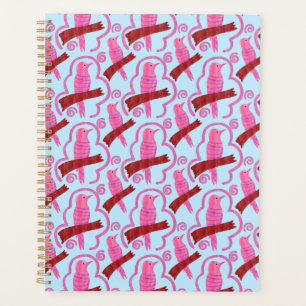 Elegant birds Pattern Spiral Planner