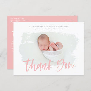 Elegant birth announcement photo thank you