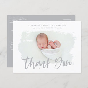 Elegant birth announcement photo thank you